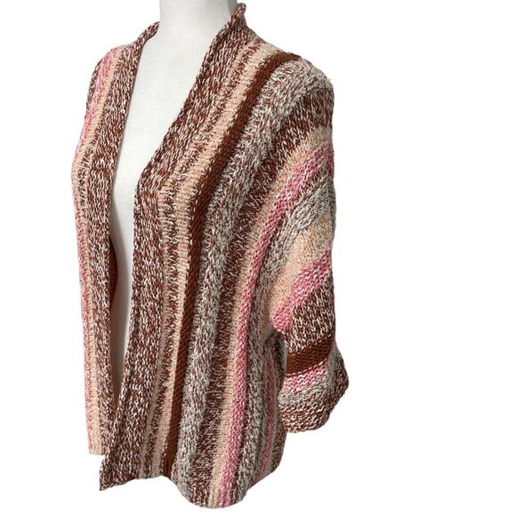J. Jill Petite Cable Knit Open Front Multicolor Cardigan XS Petite - Picture 2 of 8
